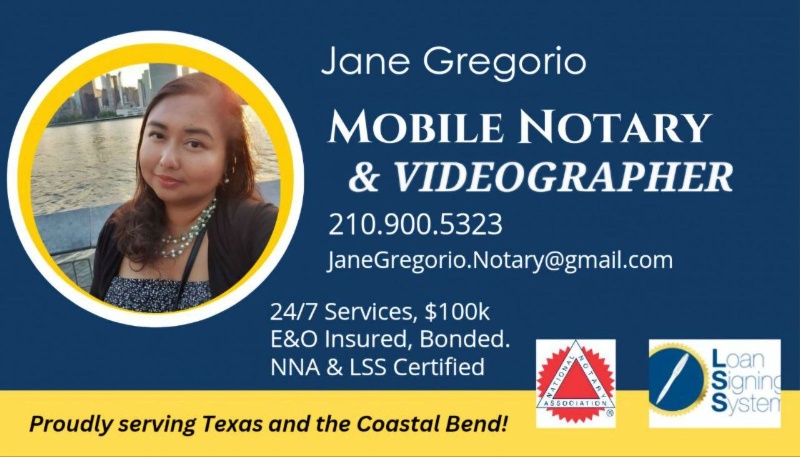 Jane Gregorio — Mobile Notary in Corpus Christi, TX