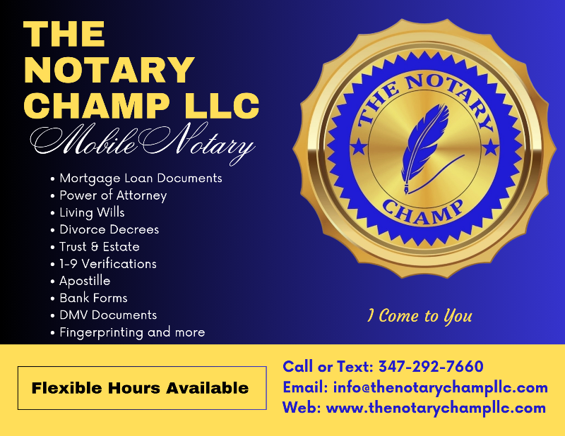 Sandra Grandchamps — Mobile Notary in Queens Village, NY