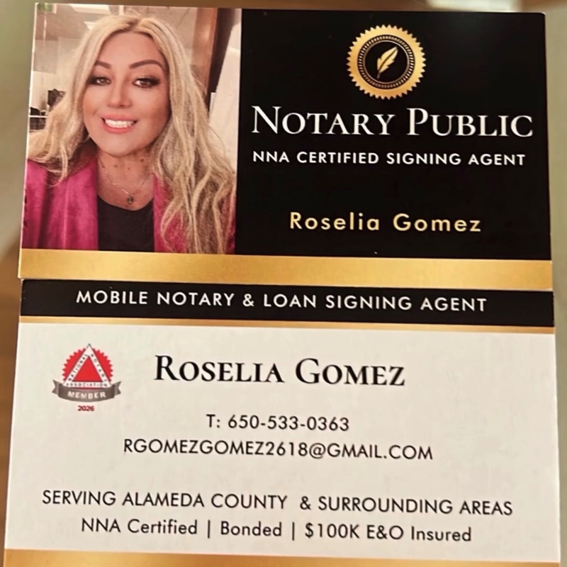 Roselia Gomez — Mobile Notary in San Leandro, CA