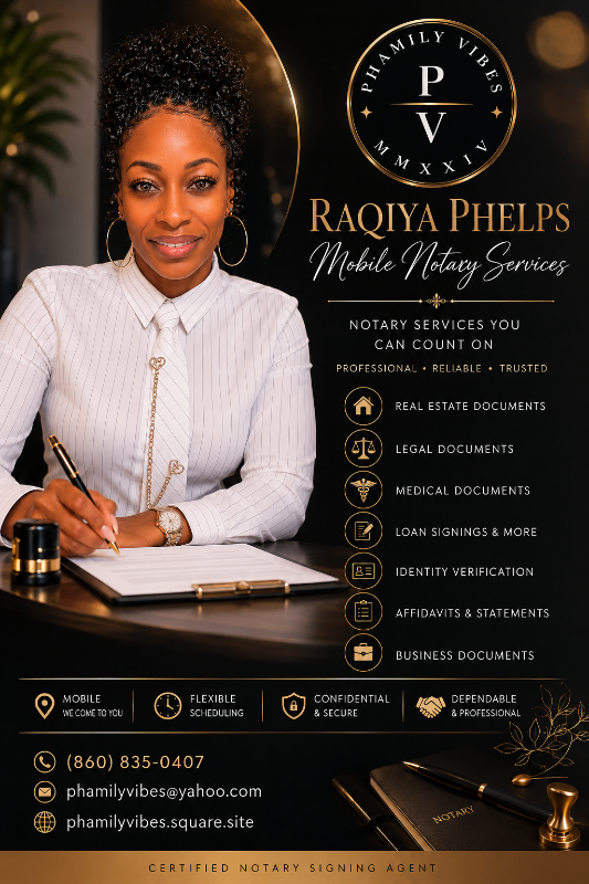 Raqiya Shabri Phelps — Mobile Notary in New Britain, CT
