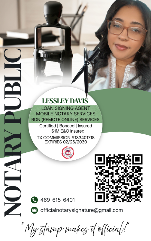 Lessley Davis — Mobile Notary in Desoto, TX